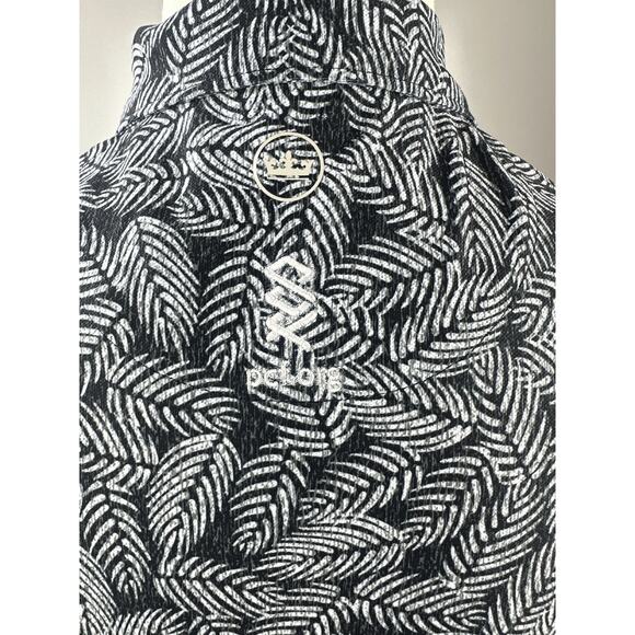 Peter Millar Banded Button Plaquet Palm Print Sleeveless Golf Polo Small *LOGO - Picture 10 of 11